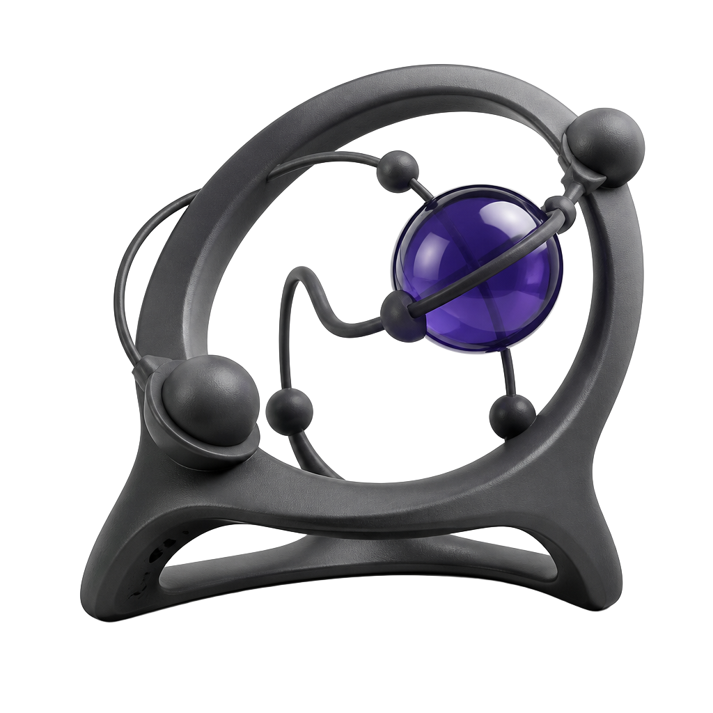 Anneau en orbite avec une sphère de verre violet