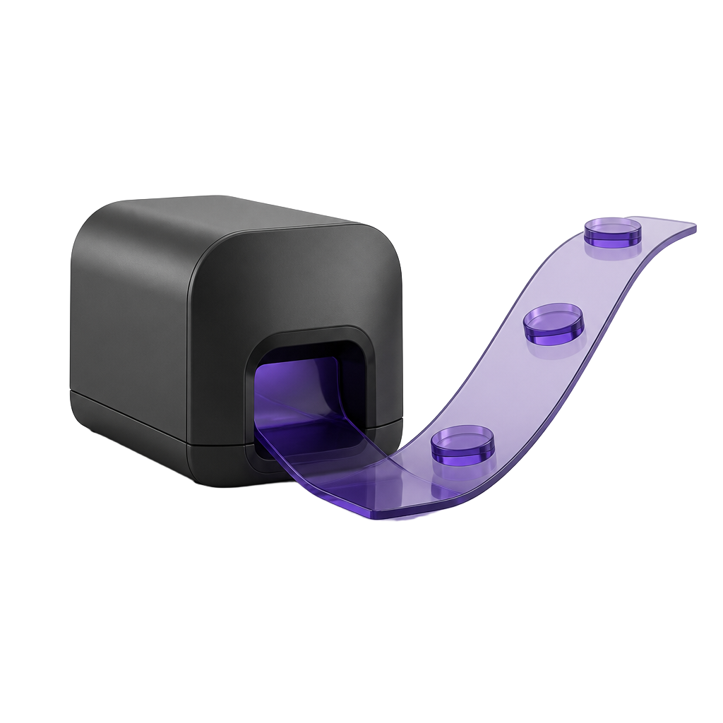 Machine de graphite en marche avec un chemin de verre violet qui s'élève
